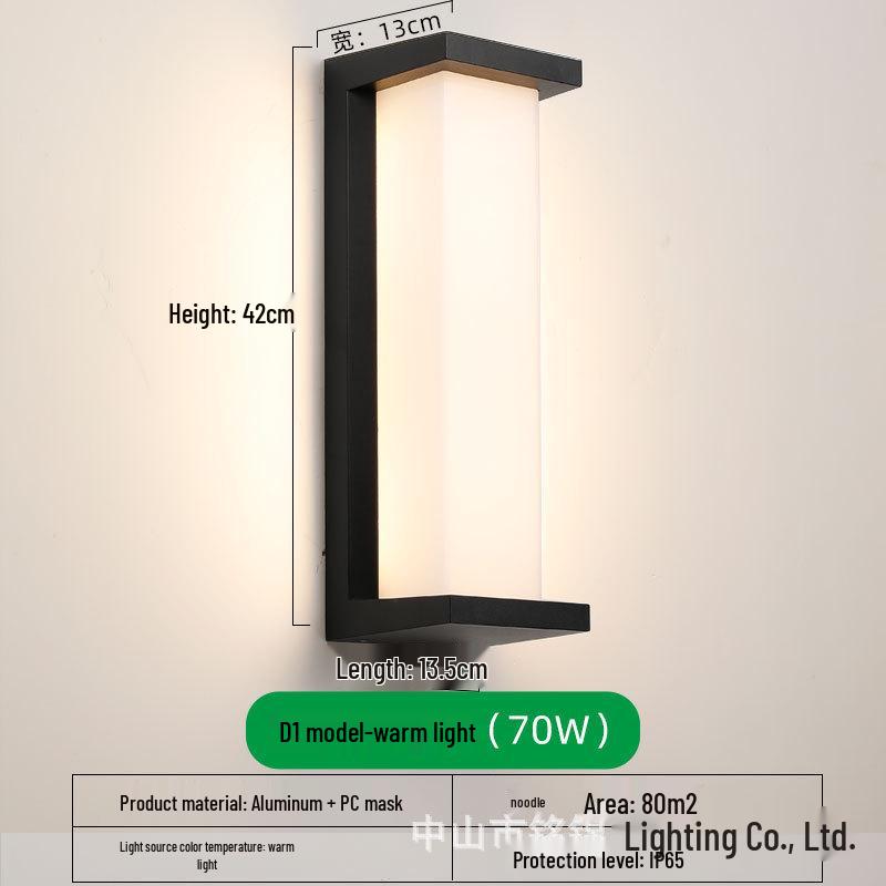 LED Waterproof Outdoor Wall Light for Balcony, Corridor, Courtyard, and Garden