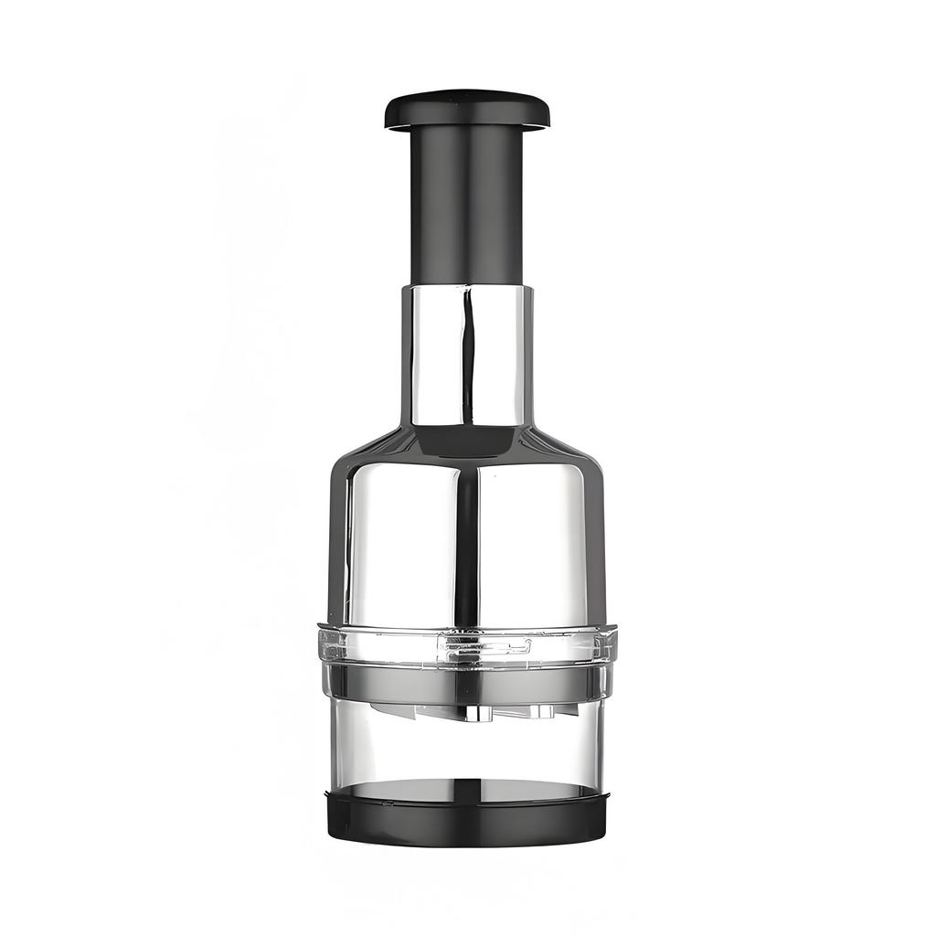 5-in-1 Stainless Steel Food Chopper - Effortless Onion & Garlic Dicer, Manual Vegetable Cutter with Quick-Lock for Cooking Prep