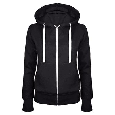 Sweatshirt Casual Warm Cotton Solid Color Long Sleeve Hoodie Sweatshirt for Women