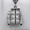 Hochwertige Daunen-Kapuzen-Pufferjacke, Rot & Schwarz, Unisex, Modisch & Locker geschnitten