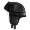 Leather Snow Cap Men Bomber Hat 2022 Ushanka Soviet Black Faux Fur Thermal Winter Hats With Earflap Dad Russian Cap