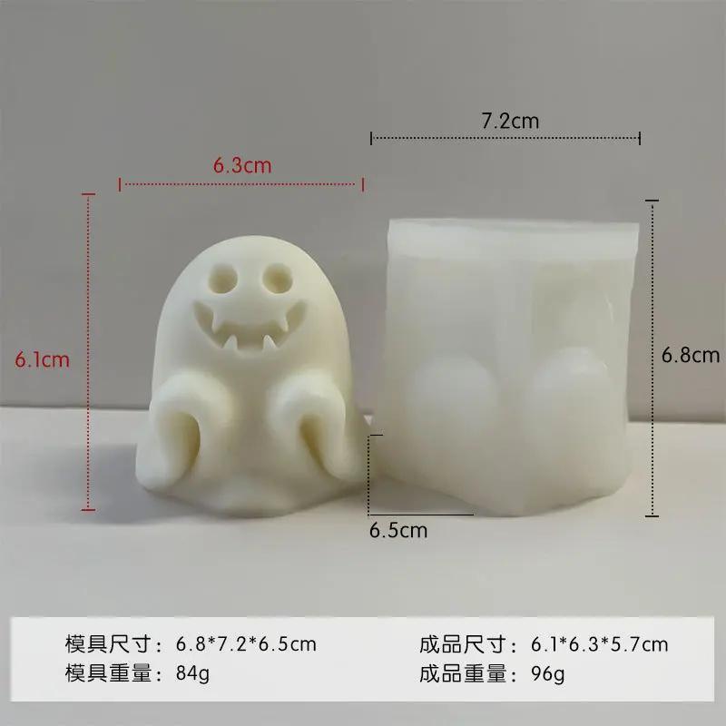 

Halloween Ghost Silicone Candle Mold 3D Scary Ghost Aromatherapy Candle Plaster Crafts Resin Concrete Mold Halloween Party Gift