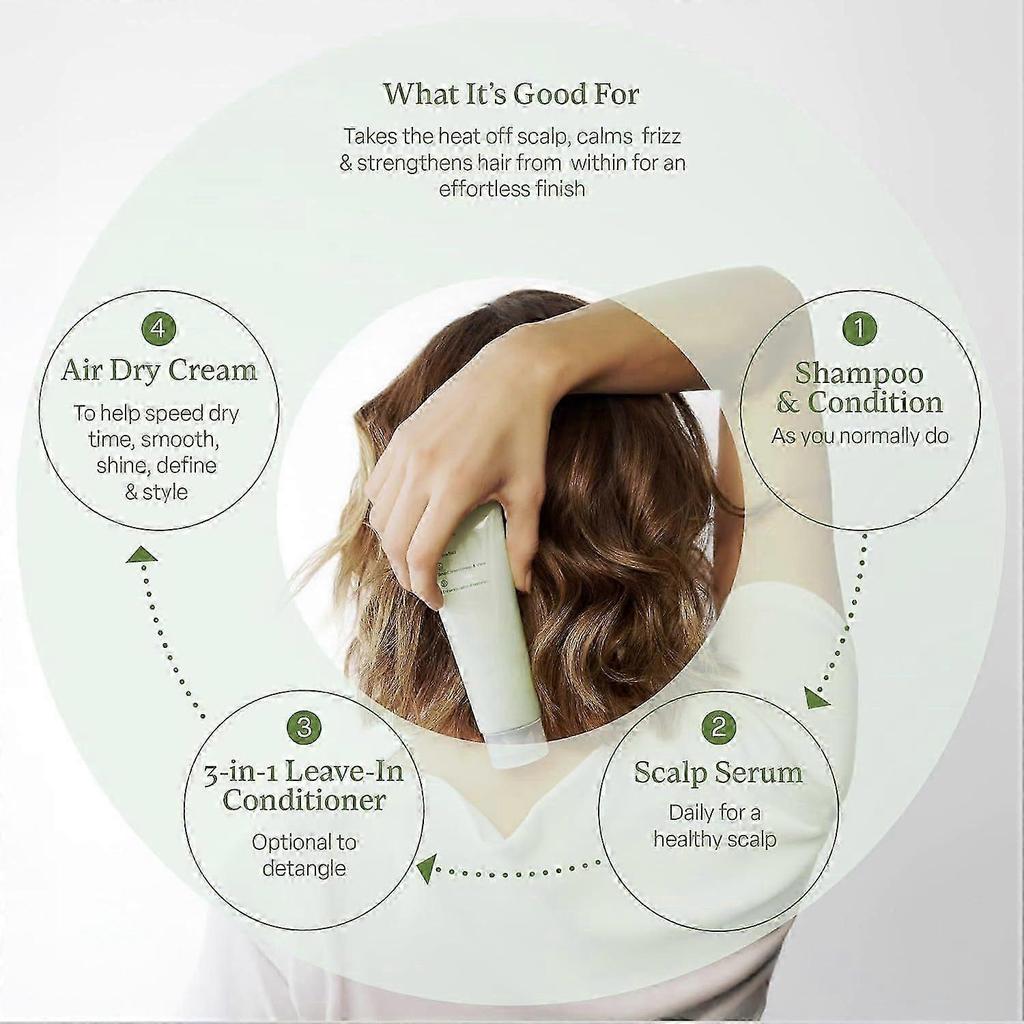 Air Dry Styling Cream for Natural Hair Texture, Smooths Frizz & Defines Curls, Boost Smoothness & Shine
