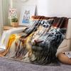 White Tiger Print Flannel Blanket, High Quality Comfortable for All Seasons, Home Decor, Warmth and Comfort, Perfect for Christmas Gifts