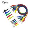 15PCS 4mm Stackable Banana Plug Test  Kit with For Alligator Clip Back Probe