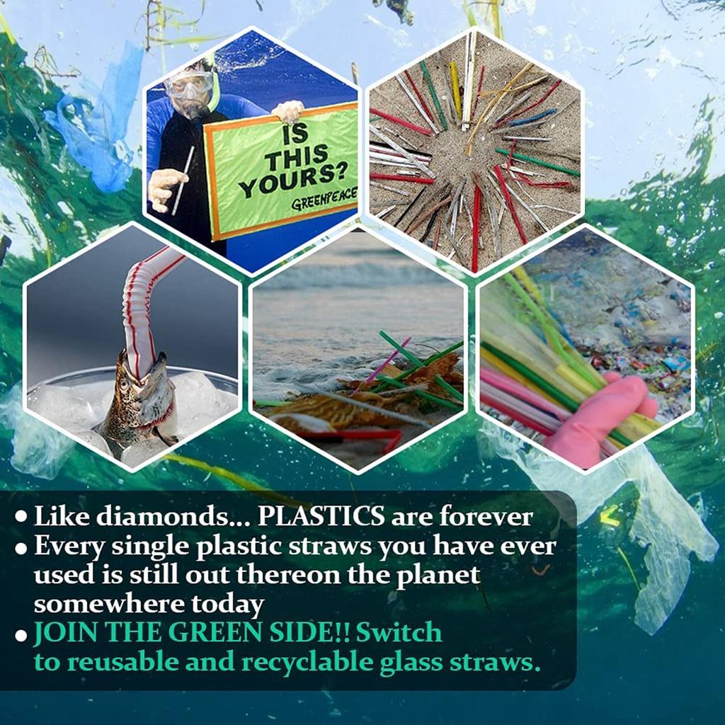 8Pcs Reusable Glass Straws Gift Box Packing Colorful Glass Drinking Straws Eco Friendly Glass Straws for Cocktail Juice Milk