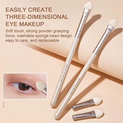 Lidschatten-Schwammpinsel, leicht zu färben, liegender Seidenraupenpinsel, tragbares Make-up-Werkzeug, Augenwischpinsel, Kosmetikpinsel