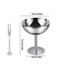 *New.Ice Cream Footed Bowls Stainless Steel Reusable Dessert Cups Set For Sundae Fruit Snack Party Dessert Bowl Round Yogurt Cup