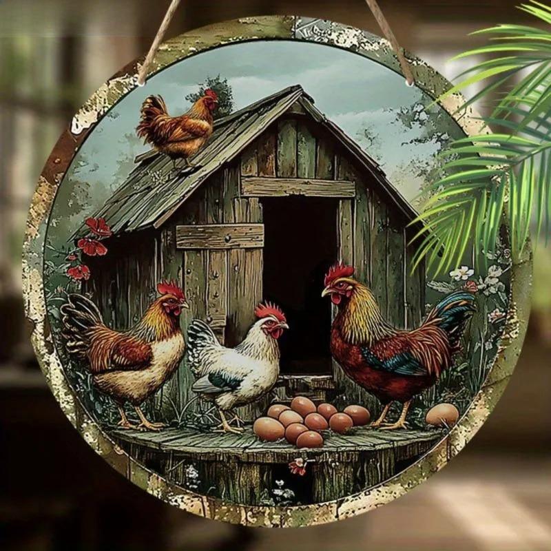 2D Flat Hanging Decorative Metal Sign Hand Painted Art