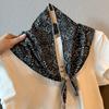 British lace plaid beaded triangular scarf, fart curtain, women's stacking wears high-end fashion waist accessories, fart-covering silk scarf skirt