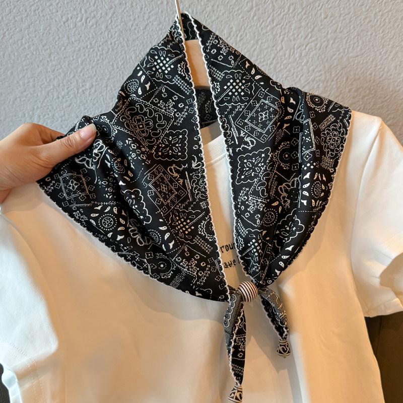 British lace plaid beaded triangular scarf, fart curtain, women's stacking wears high-end fashion waist accessories, fart-covering silk scarf skirt