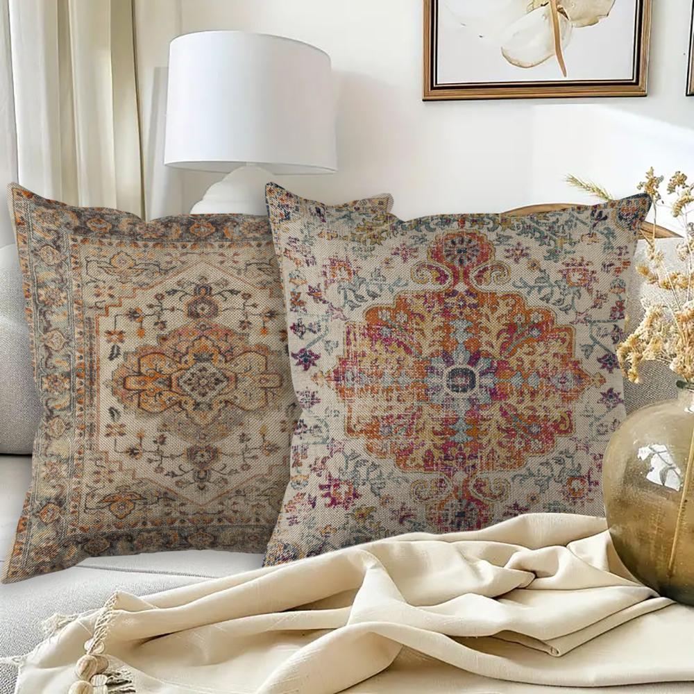 Bohemian Pillowcase Wedding Decorative Cotton Linen Pillow Case For Home Pillow Cover 45X45(One Sides)