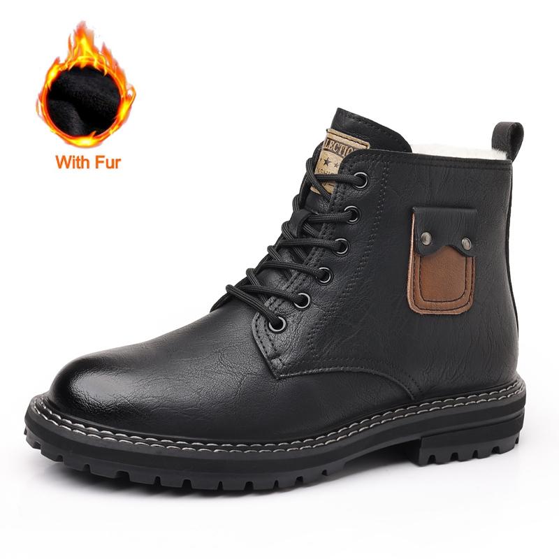 

Модные мужские ботинки из высококачественной кожи, модная толстая подошва, уличные ботинки на шнуровке для ходьбы, деловые удобные мужские повседневные ботинки 38