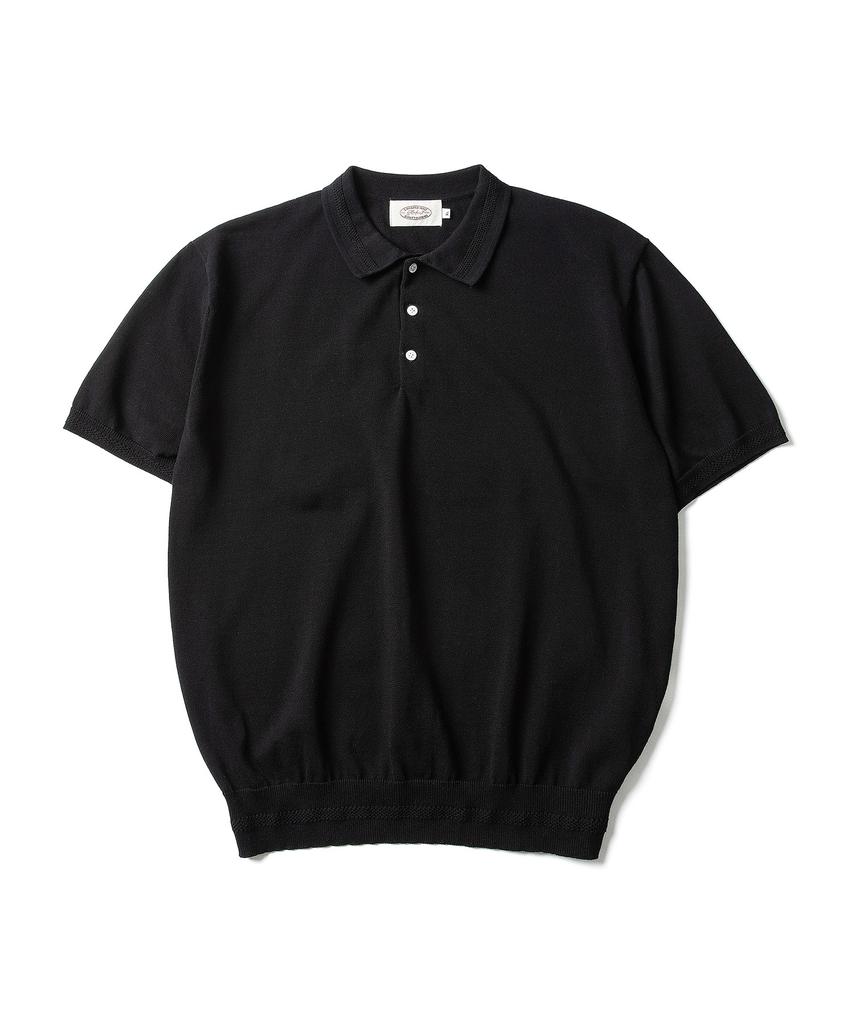 AMFEAST Essential Polo Half Knit Black