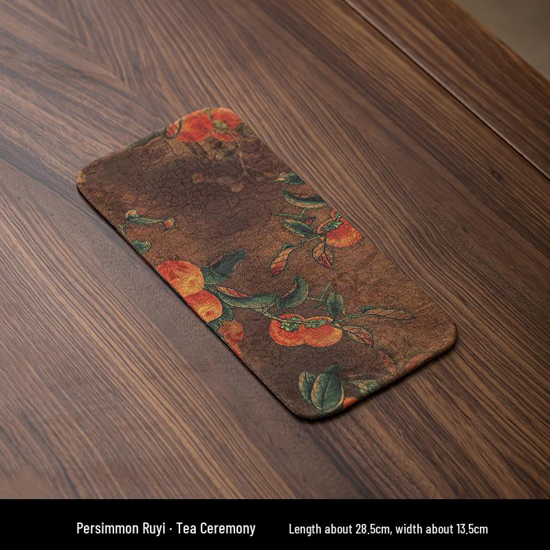 Xiangyunsha Chinese Zen Double-Sided Waterproof Tea Mat - Thickened Tablecloth for Dry Brew