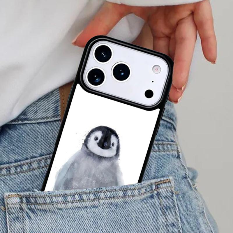 Cute Penguin Phone Case for iPhone 16e 15 14 13 12 17 Pro Max Plus Air 17pro Cover Coque