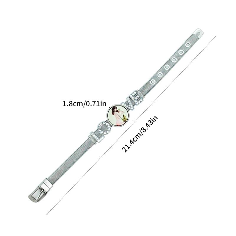 Sublimation Round Bracelet Trays Blank Base Bracelets Heat Transfer Blank Bracelet Stainless Steel Personalized Bracelet