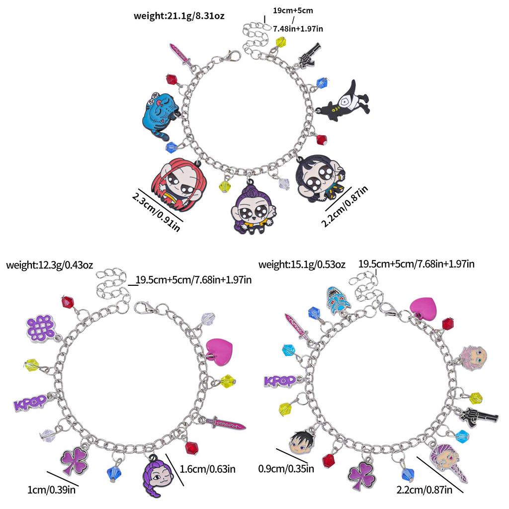 Bracelet Huntr X Personnage de dessin animé en alliage de zinc avec finition plaquée pour hommes et femmes Bijoux