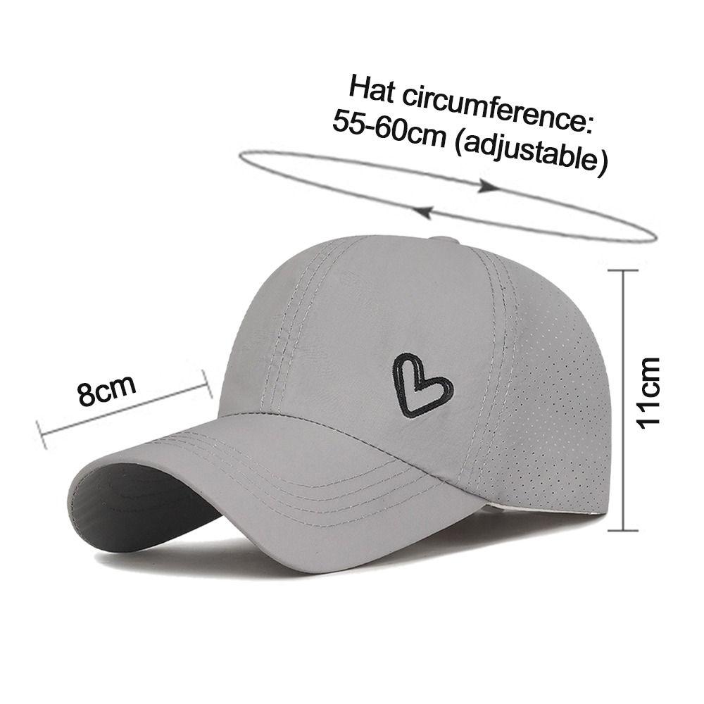 UV Protection Quick Dry Hat Embroidered Hearts Sports Cap New Ponytail Cap  Men