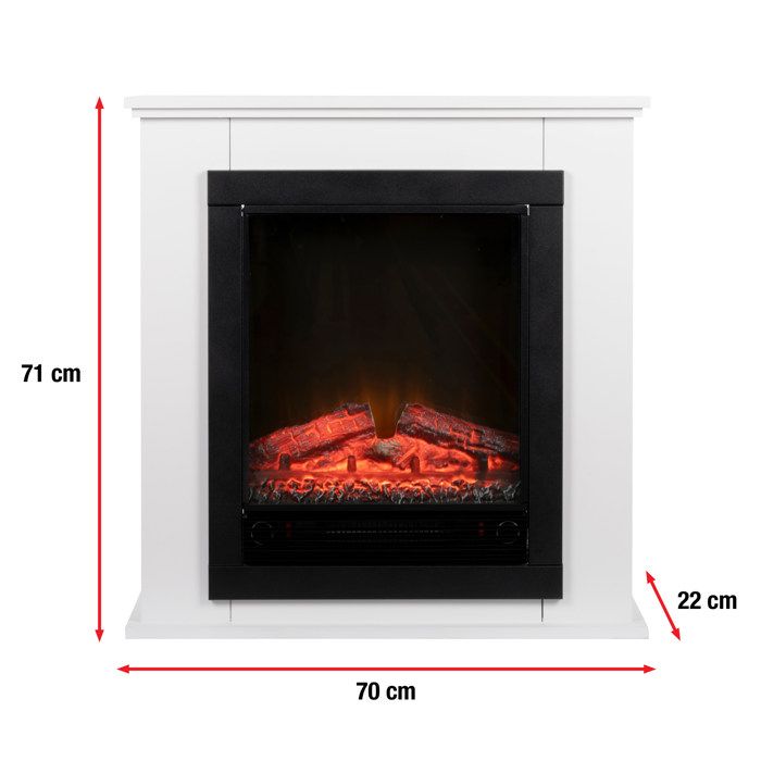 Cheminée Décorative - Classic Fire - Lugano - 1800W - Blanc - Foyer Électrique LED