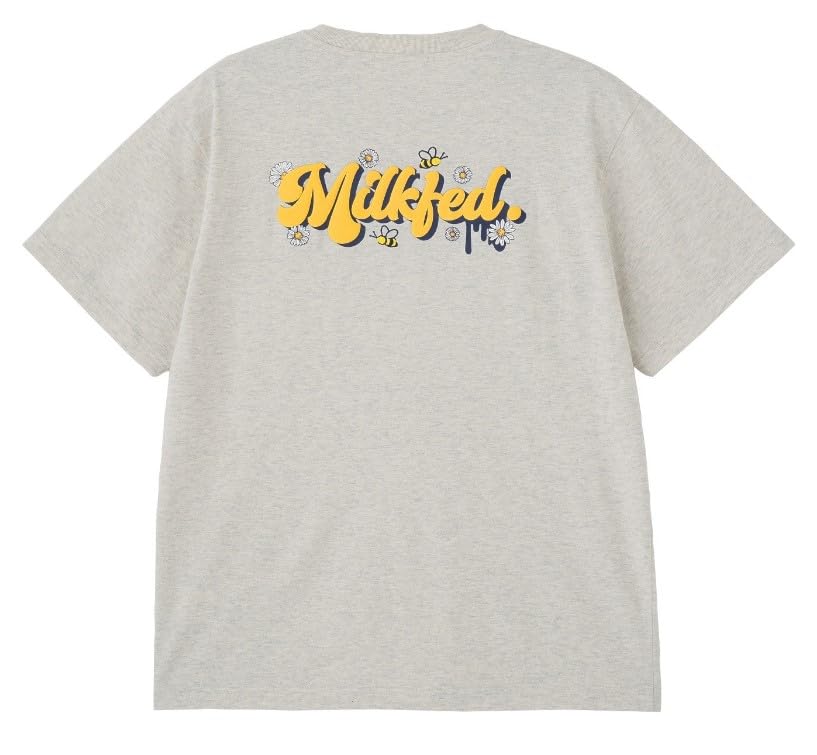 Milkfed Casual Daisy and Bees Basic Short Sleeve Tee in Oatmeal Women's