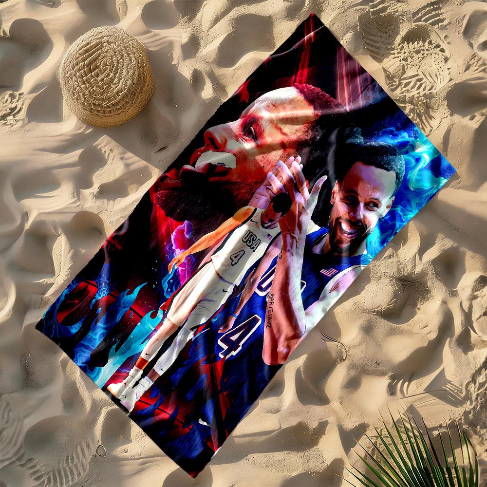 Steph Curry S Dynamic Pose Beach Towel Soft Durable Quick-Dry Comfortable Lightweight Suitable for Swimming, Gym, Camping, Yoga Vacation