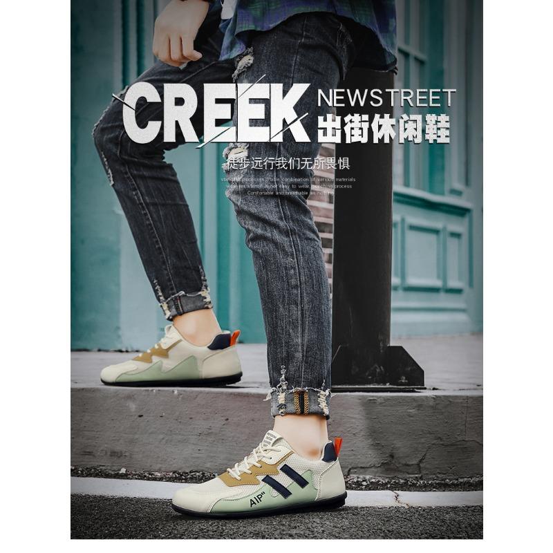 Mens Casual Lace Up Flat Driving Low Top Solid Color Daily Sneakers