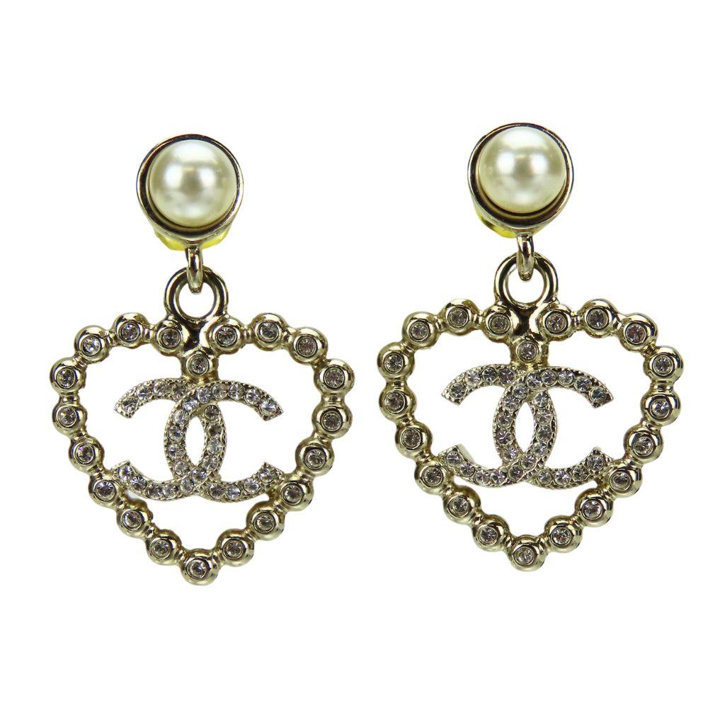 Used CHANEL Pierce COCO Mark metal 6.4g Silver heart