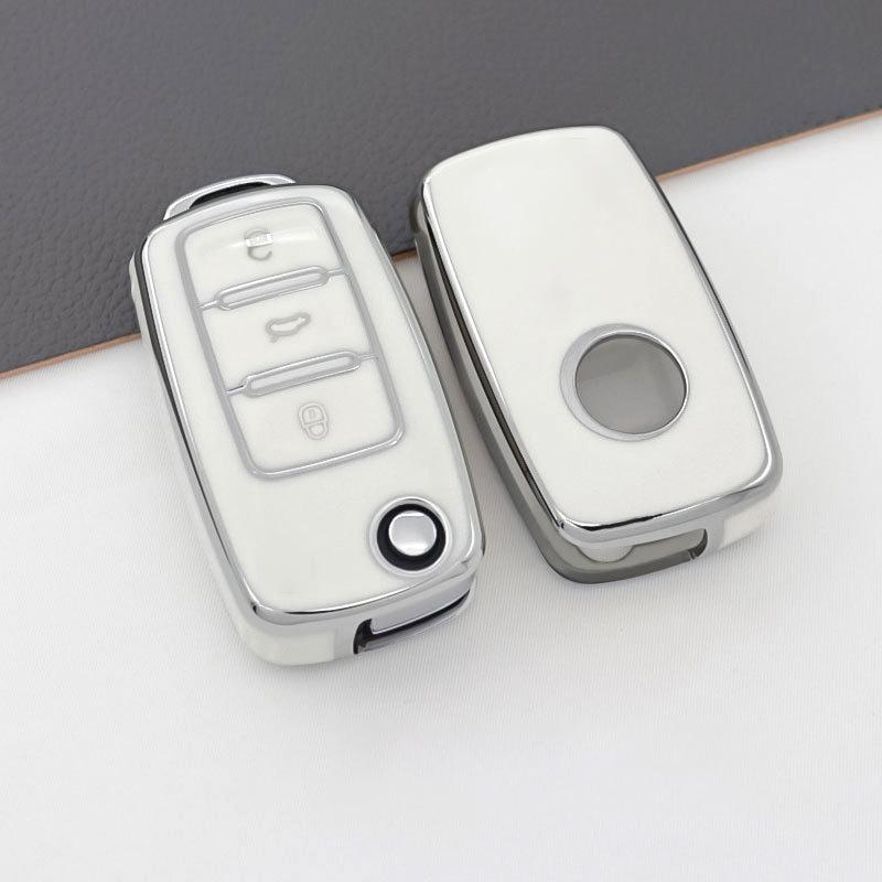 Für VW Golf Polo Bora Beetle Tiguan für SKODA Fabia Superb für SEAT Leon Toledo Altea Ibiza TPU-Fernschlüsselgehäuseabdeckung