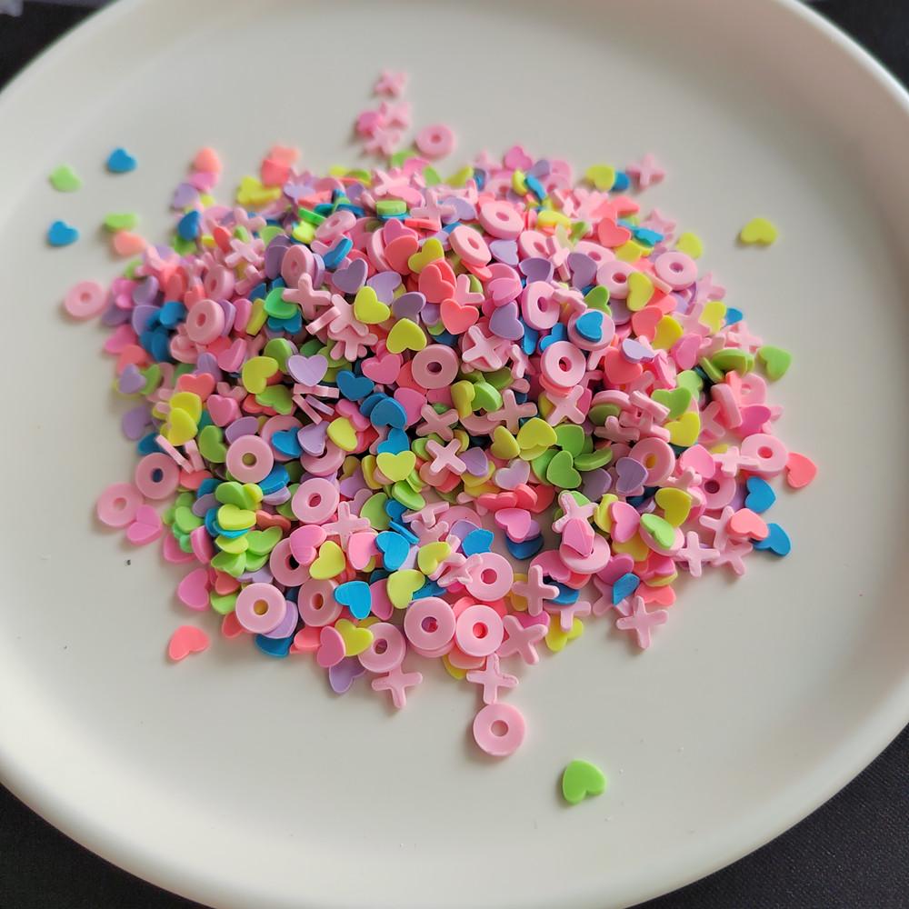 Love Heart Polymer Clay Mix Letter Mini Craft for Valentine's Day Nail Art Slime Decorations