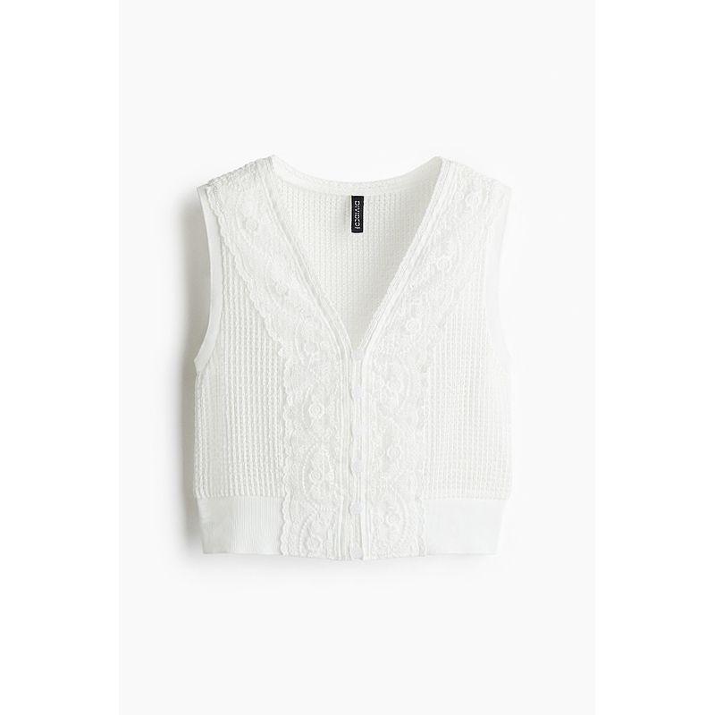 

HM Women clothes 2025 Summer New Lace Decoration Vest 1297820