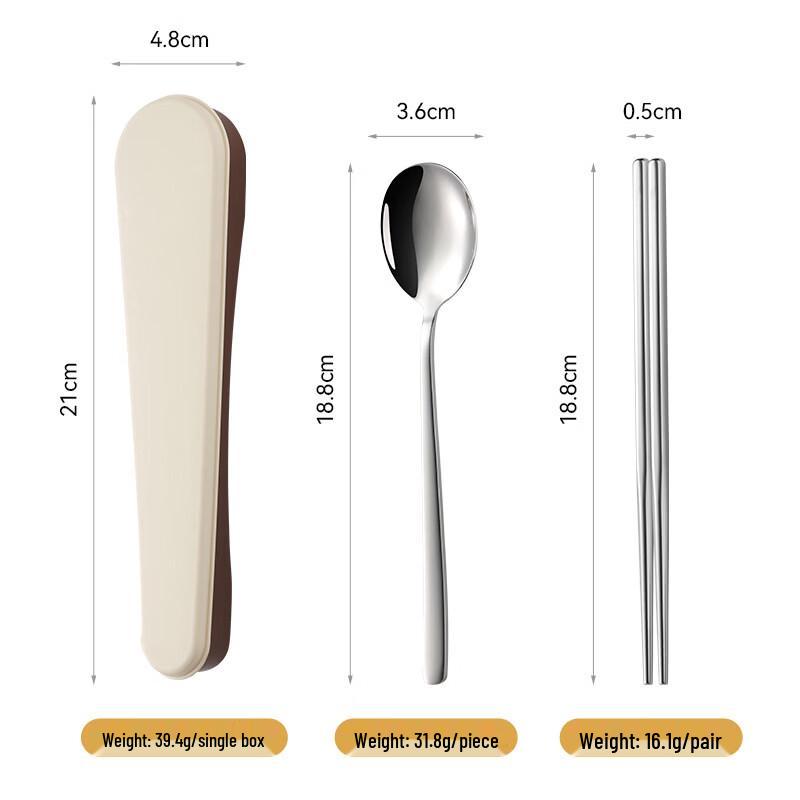 Abay 304 Stainless Steel Portable Chopsticks & Spoon Set