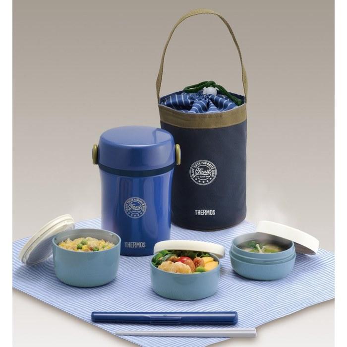 Thermos Stainless Lunch Jar 0.6L Navy JBC-801 NVY (approx. 13x11.5x17.5cm, chopsticks included)