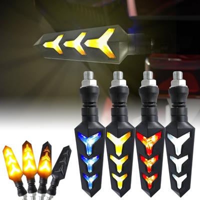 Motorcycle LED Turn Signal Light Flowing Water Blinker Flashing Lights Bendable High Brightness Moto Tail Flasher Indicator Lamp