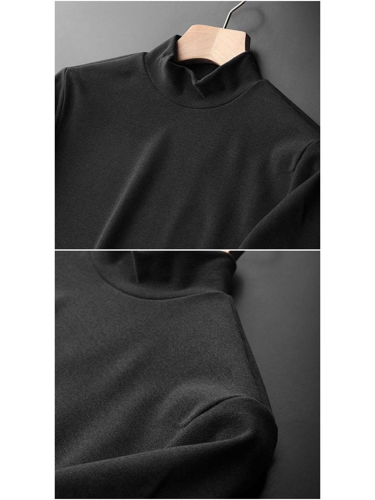 Men's Double-Sided Velvet Heat Storage Half Turtleneck Long-Sleeve Shirt - Warm Winter Base Layer