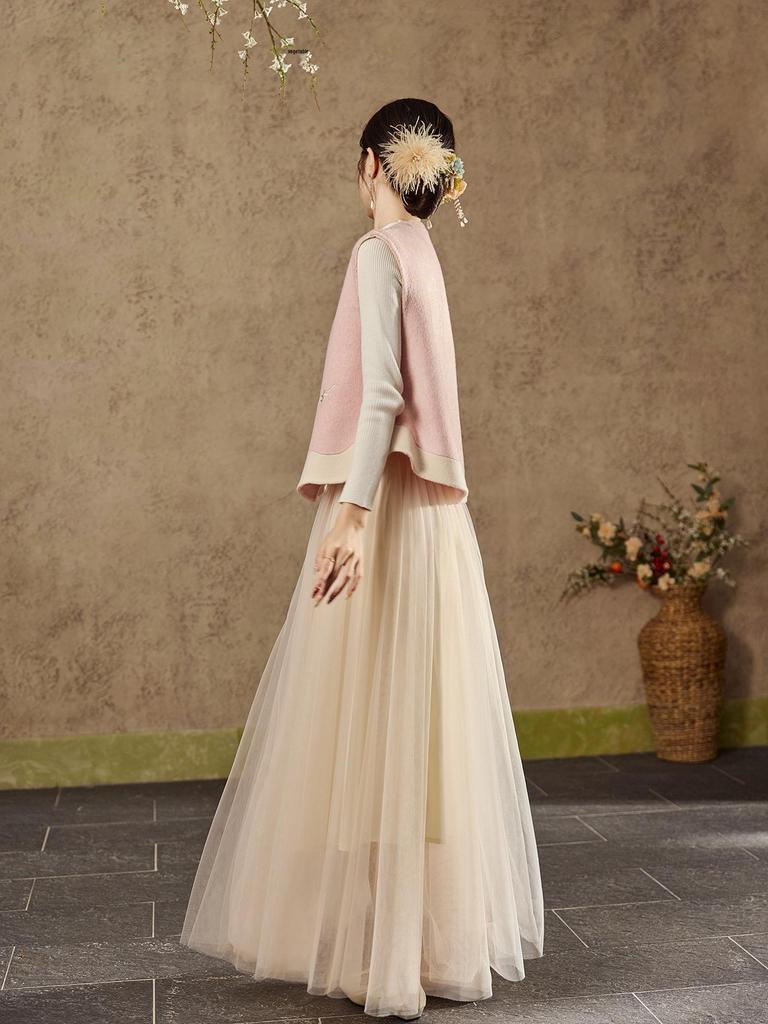 Winter High-End Embroidered Wool Coat & Vest Set for Women - NX007