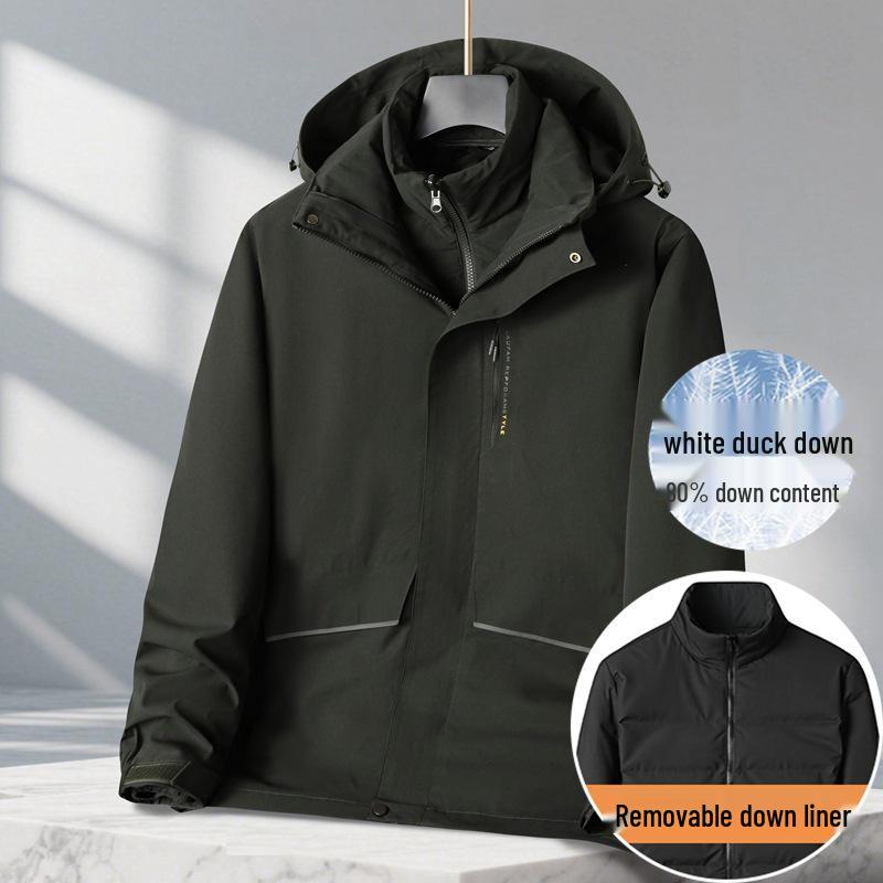 Fat Brother 2025 Men s Two-Piece Down Jacket - Detachable Liner, Casual, Warm, Plus Size Winter Fashion. 6XL