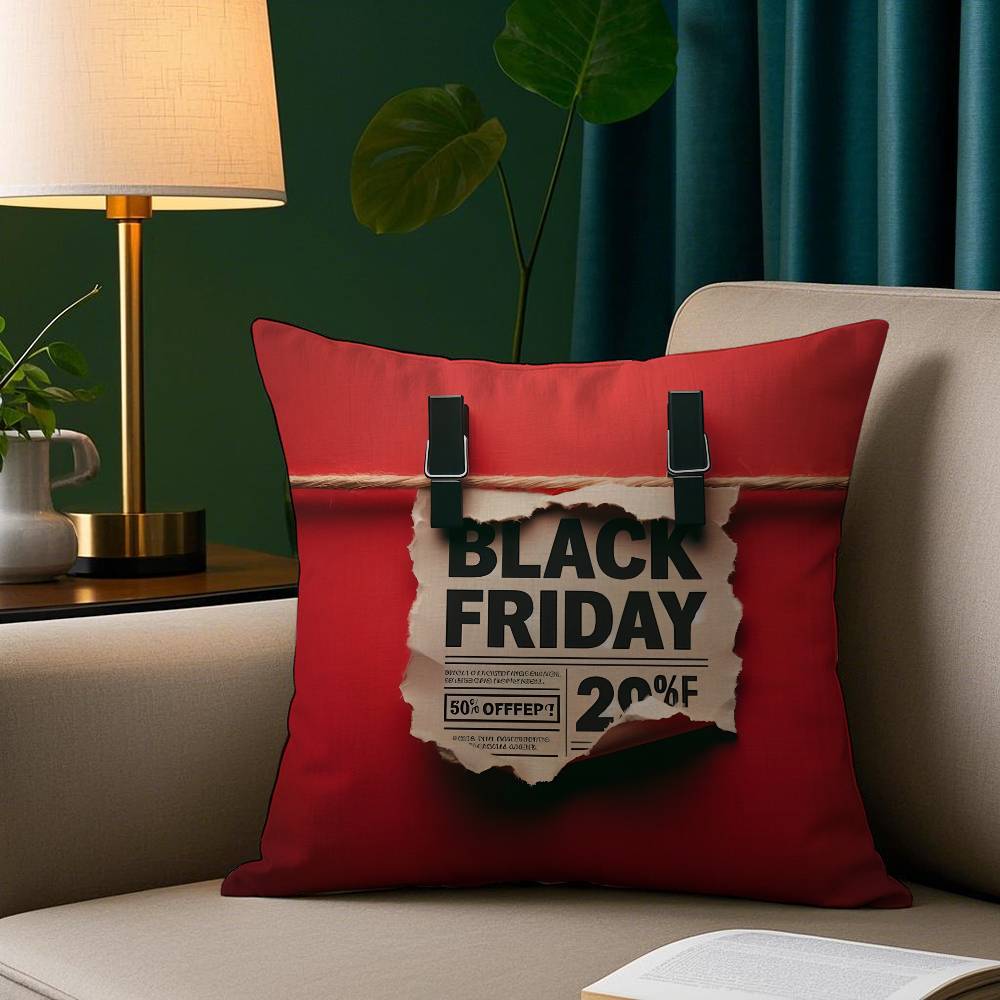 Black Friday Pillow Case Cozy Plush Pillow Cover Double Side Printed – Home Gift for Bedroom Decor