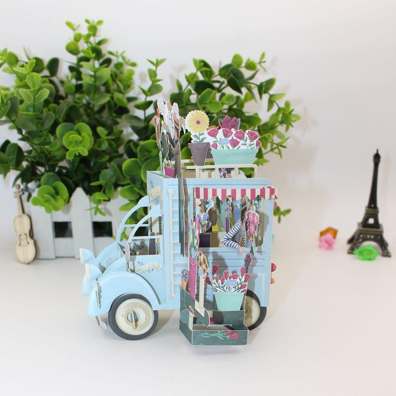 Unique Paper Craft Birthday Car Card With Printing And Folding For Party Decor