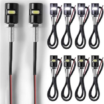 10 Pcs Motorcycle License Plate Light 12v LED License Plate Light Bright Alum