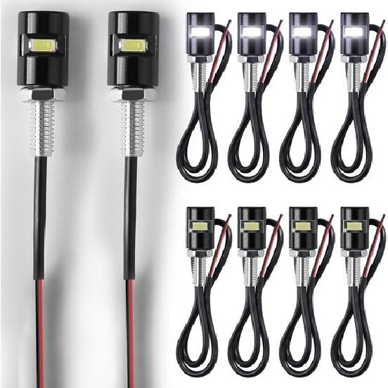 10 Pcs Motorcycle License Plate Light 12v LED License Plate Light Bright Alum