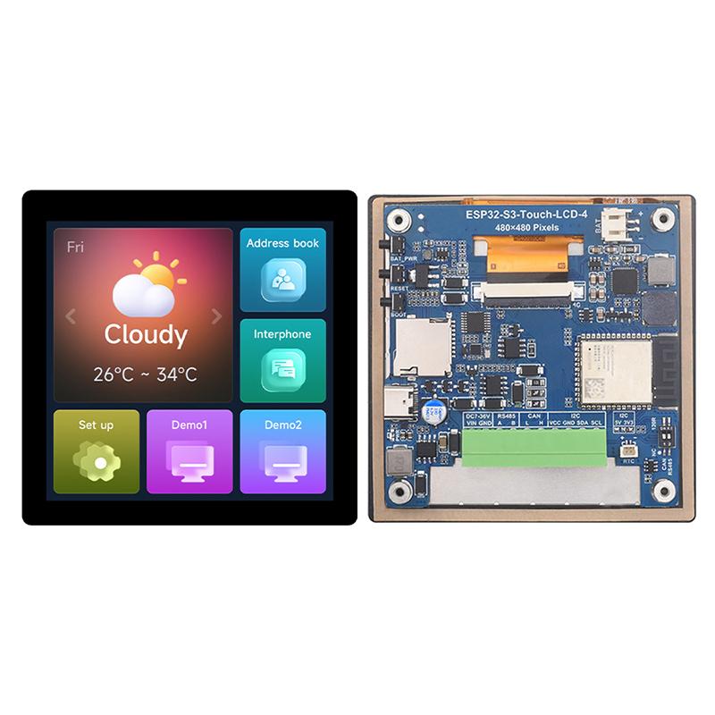 ESP32-S3 Touch LCD 480x480 Capacitive Display Board 240MHz Dual-Core WiFi Bluetooth 16MB Flash 8MB PSRAM for HMI Smart Home