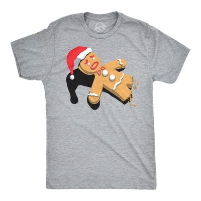 Half-Eaten Gingerbread Man T-shirt Funny Mens Christmas T-Shirts