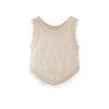 French Fringed Jacquard Knitted Vest Women's Summer Bohemian Style Outside Temperament Short Top Boho Romantic Waist Lifting Cropped Tank Top