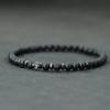 New Novel 4mm Beads Bracelet For Men Black Skull Braclet Homme Small Volcanic Rock Tiger Eyes Stone Braslet Gift For Him