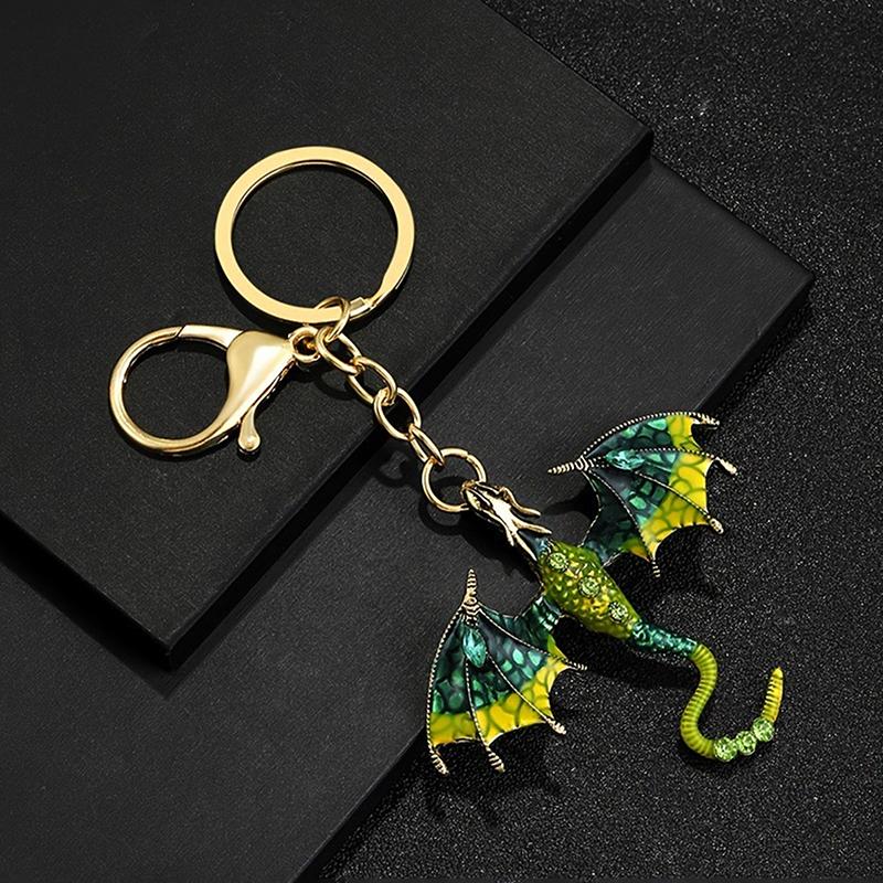 Kreativ Imitation Drake Färgstark Handmålad Metall Nyckelring Män Och Kvinnor Nyckelring Smyckesaccessoarer Gåva 1 Styck