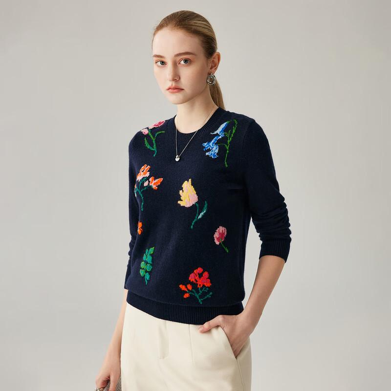 Zhaojun Women's 2025 A/W 100% Cashmere Round Neck Knit Sweater