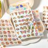 6 Sheets Cute Cake Snacks Theme Stickers Creativity Adhesive Diy Waterproof Decorative Diary Scrapbooking Material