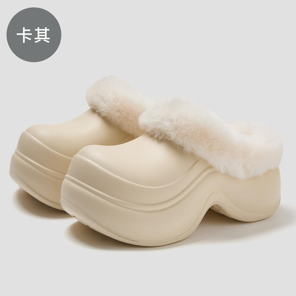 2025 New Cotton Slipper Bag Heel Winter Simple Outer Wear Thick-soled Non-slip Plush Warm Cotton Shoes