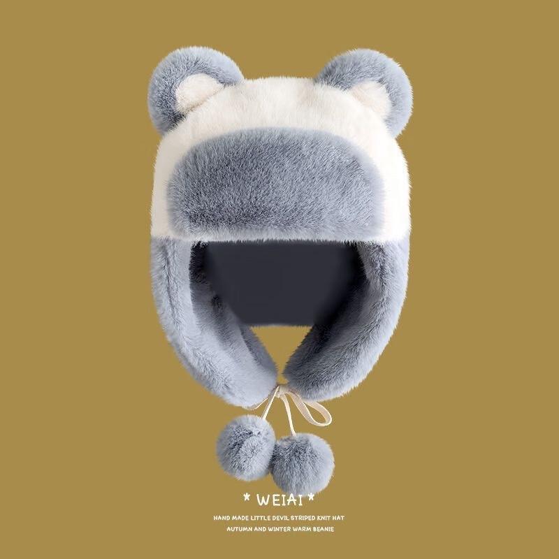 Plush Little Bear Winter Cycling Hat